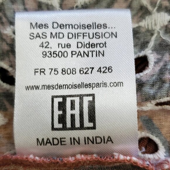 Anthropologie Mes Demoiselles Bonnie Floral Eyelet Boho Maxi Dress Size 38 - Picture 10 of 15